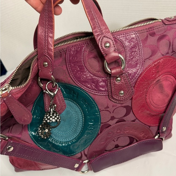 Coach Ashley Pieced Patchwork Satchel w Strap Shoulder Bag  Rare - Picture 13 of 16